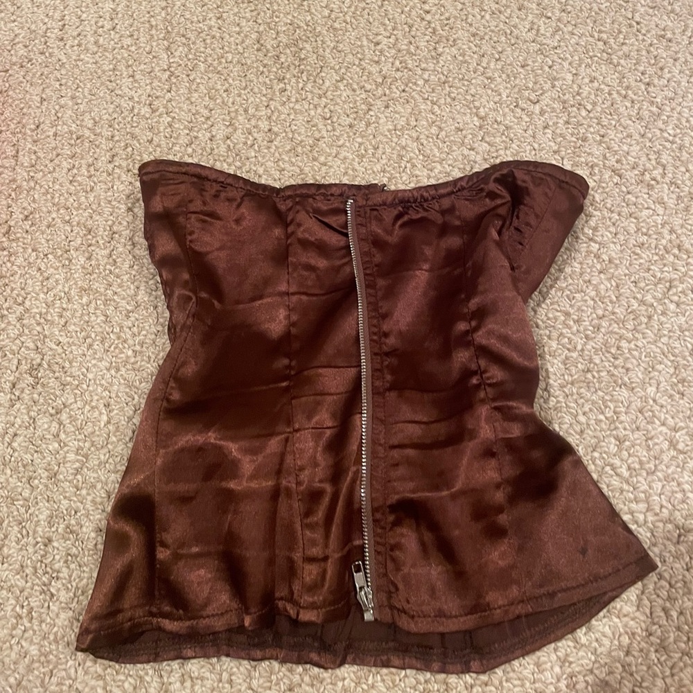 white fox brown bustier top size 0